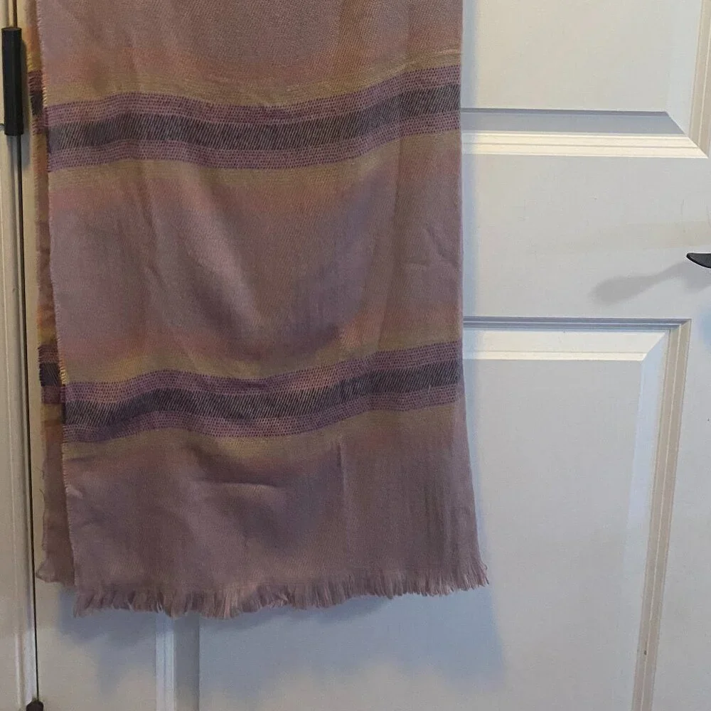 LL Bean Pastels Striped Blanket Scarf